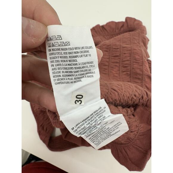 American Eagle Womens Tank Top Size Unknown Orange Racerback Smocked Top - Picture 6 of 13